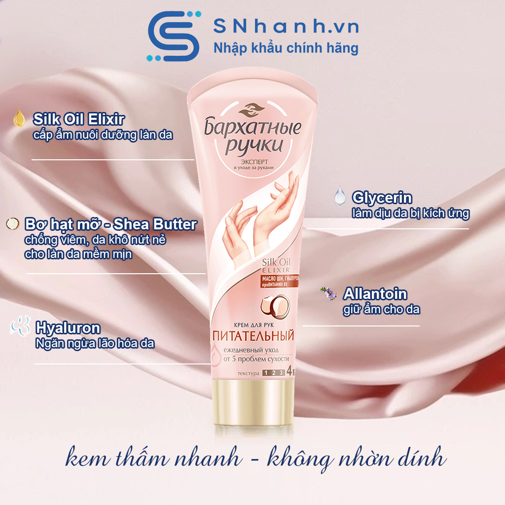 Kem tay Silky Hands số 4 - nuôi dưỡng khắc phục làn da khô Tuýp 80ml