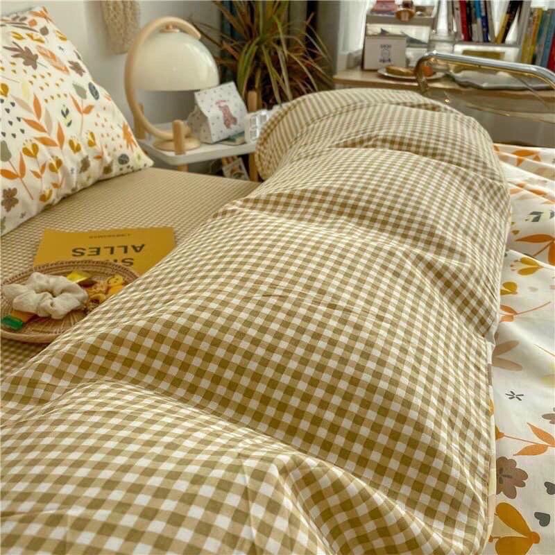 Bộ Chăn Ga Gối Cotton Living Lá Mùa Thu