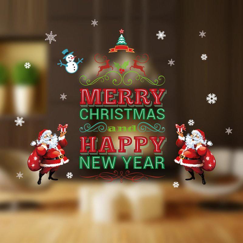 Decal dán tường hoặc kính GIÁNG SINH - NOEL - MERRY CHRISTMAS 01