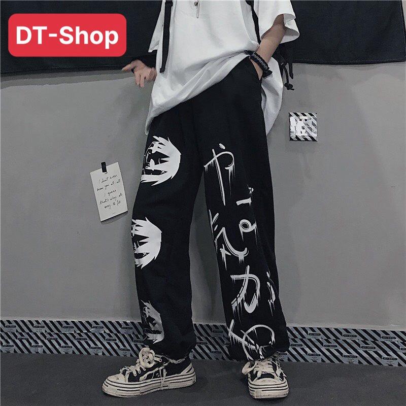 Quần Ống Suông Nam Nữ Mẫu Mới FREESHIP Quần kiểu ống rộng in Hình Phong Cách Nhật Bản Trẻ Trung Năng Động