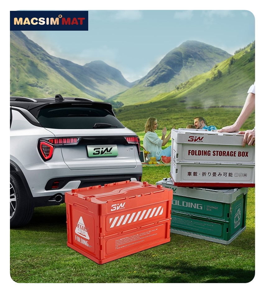 Hộp đựng đồ xếp gọn kích thước 52,5 cm x 36 cm x 34 cm  hộp đựng đồ trong cốp ô tô nhãn hiệu Macsim 3W chất liệu PP cao cấp