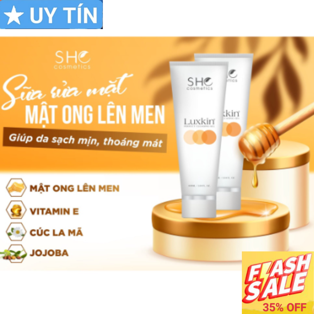 Sữa Rửa Mặt Mật Ong Lên Men LUXKIN 100ml - Sạch Sâu, Giữ Ẩm, Bảo Vệ Da Khỏi Tác Nhận Bên Ngoài...Sản Phẩm Của Đông dược bà Vân