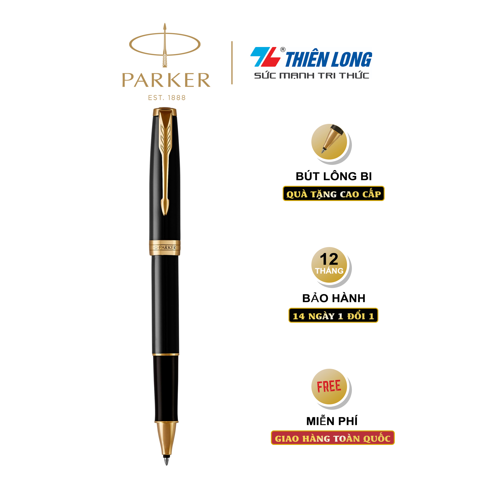 Bút lông bi cao cấp Parker Sonnet X-Black GT TB-1950787