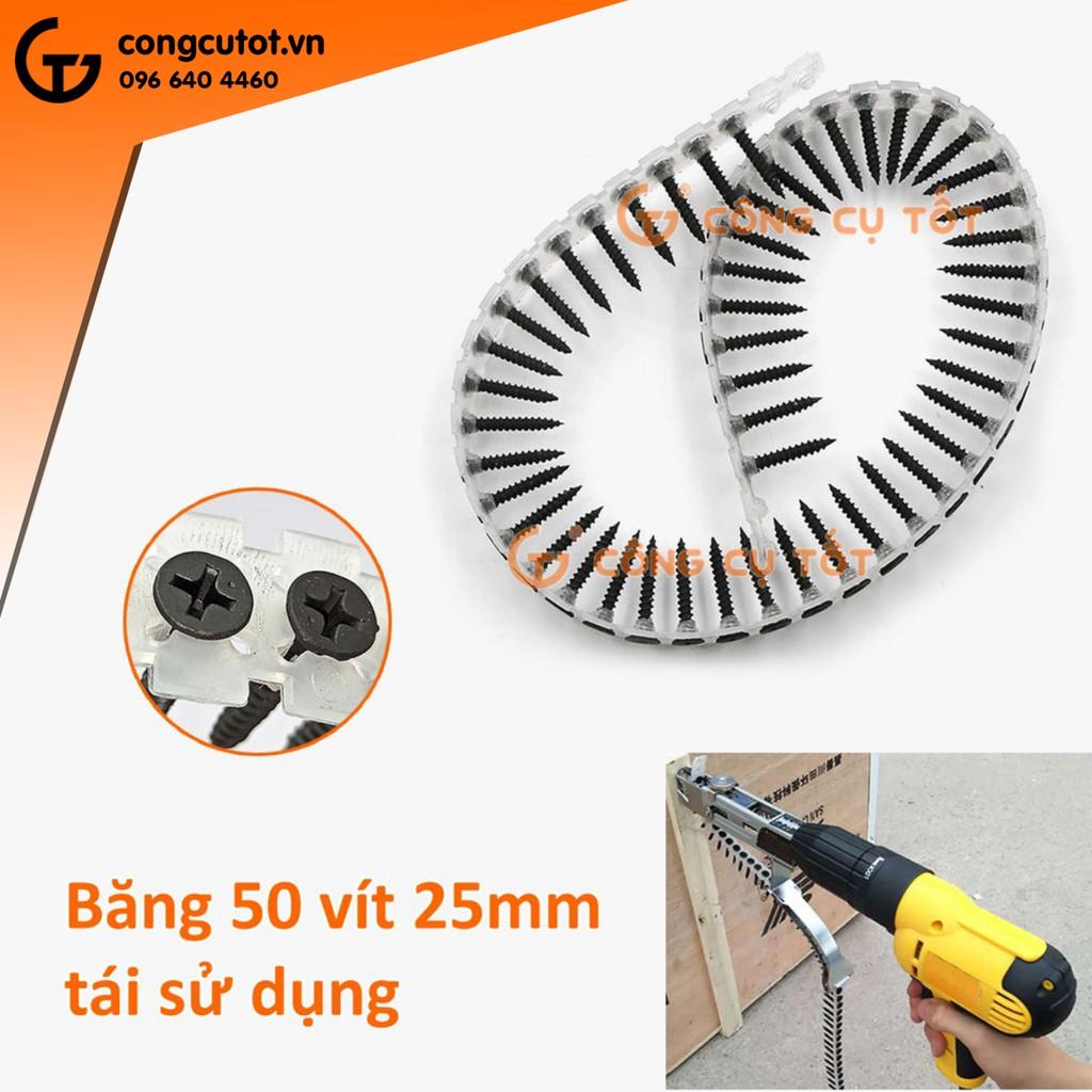 Băng vít 25mm có sẵn vít, có thể tái nạp vít cho máy bắt vít