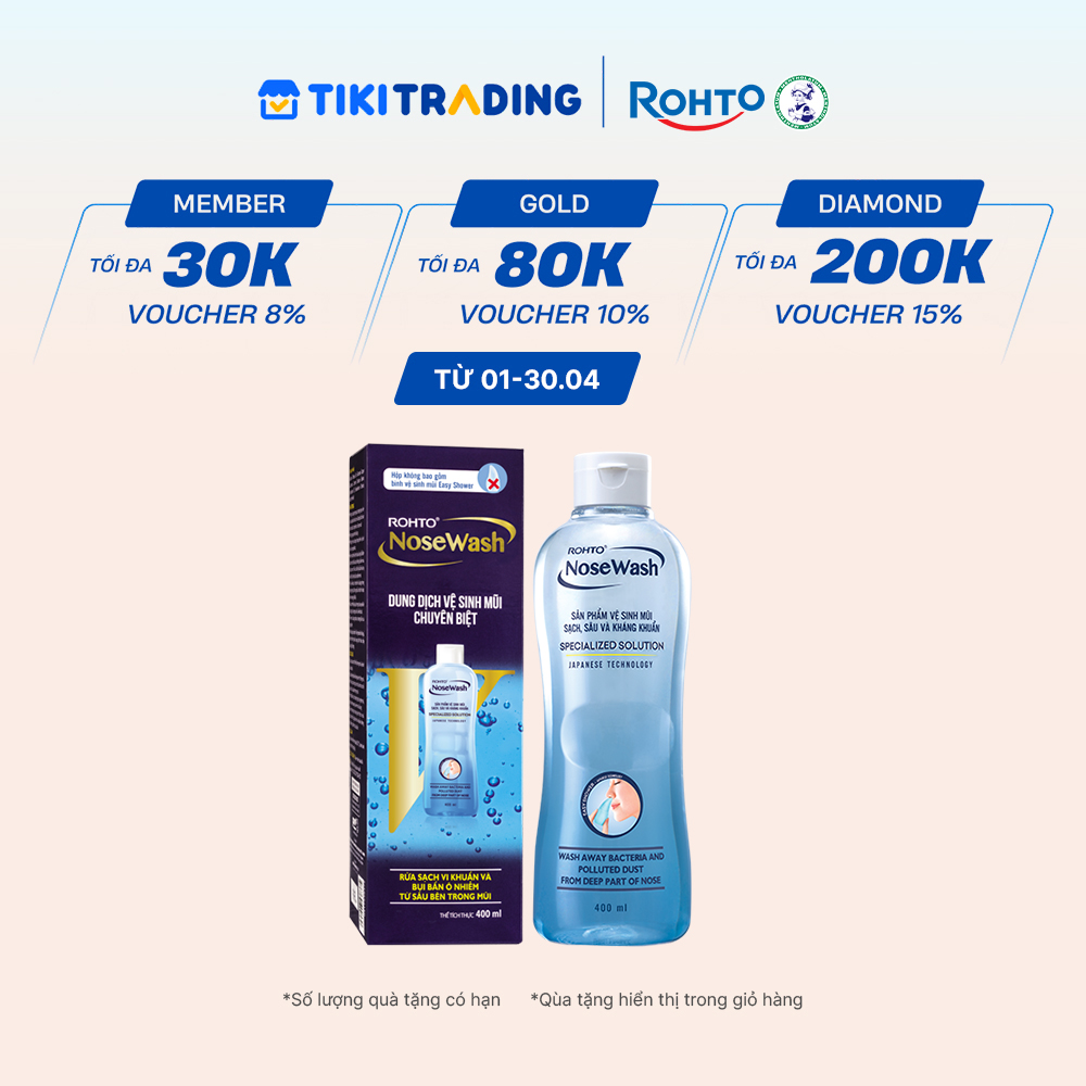 Dung dịch rửa mũi tiện dụng Rohto NoseWash (Bình thay thế) 400ml