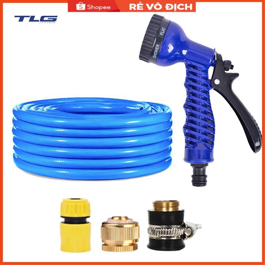 Bộ dây và vòi xịt tăng áp lực nước,rửa xe, tưới cây 20m (cút nhựa nối đồng nhựa) 206843