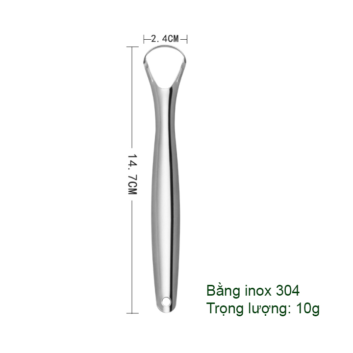 Bộ 2 dụng cụ cạo lưỡi bằng inox 304, làm sạch bề mặt lưỡi giúp hơi thở thơm mát