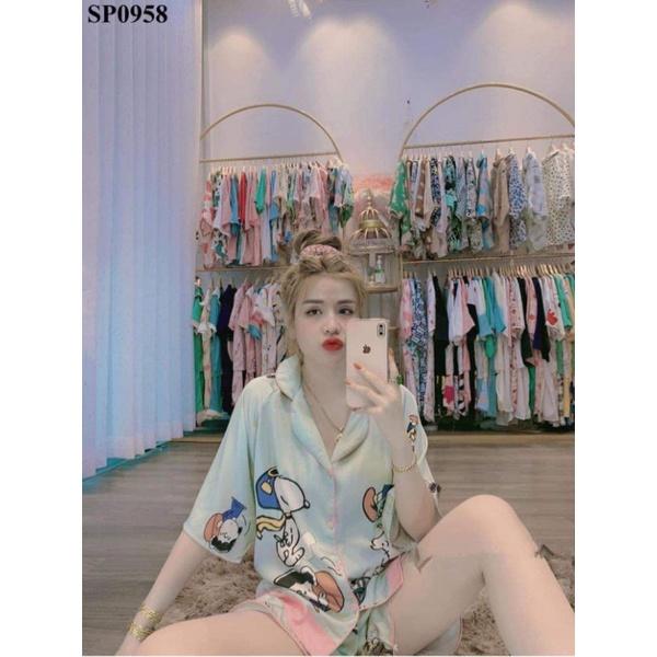 Bộ Đồ Pijama Hình cute lụa Latin mềm mịn