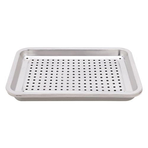 Khay Đôi Úp Ly Chén Bằng Inox Tiện Dụng, Vệ Sinh 35x26cm