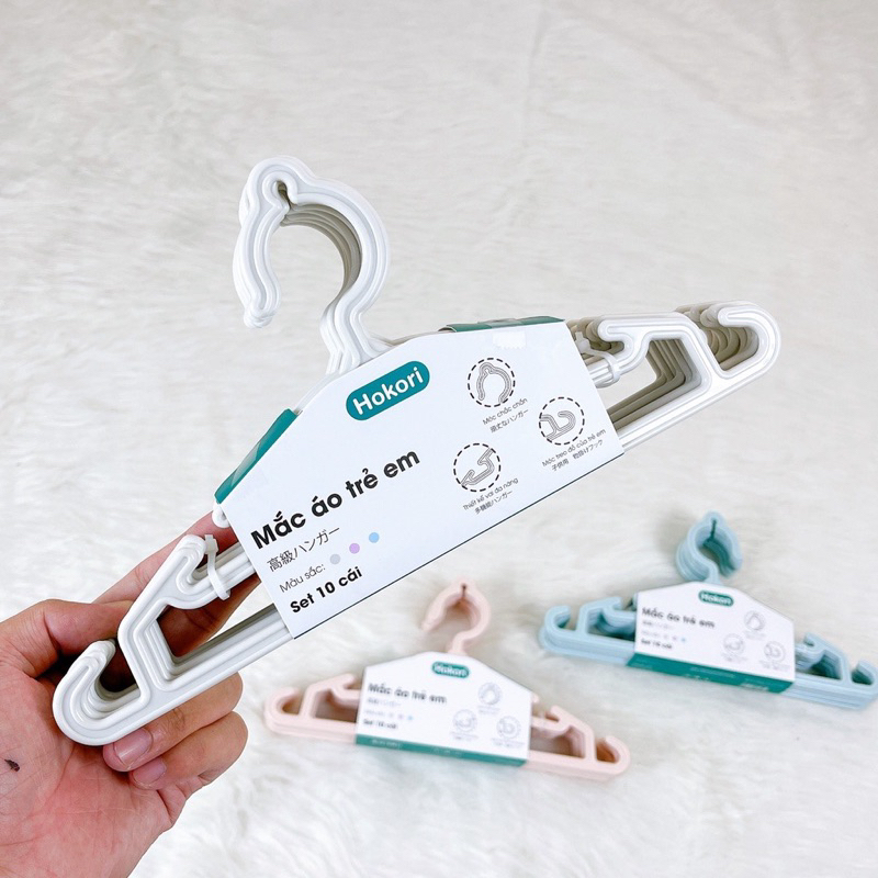 Set 10 móc áo trẻ em 2830 Hokori - Giao màu ngẫu nhiên