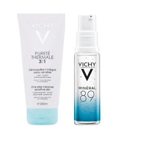 Sữa Rửa Mặt Tẩy Trang 3 Tác Dụng - Purete Thermale One Step Cleanser (3 In 1) Vichy 200ml Tặng Dưỡng Chất Khoáng Cô Đặc M89 10ml