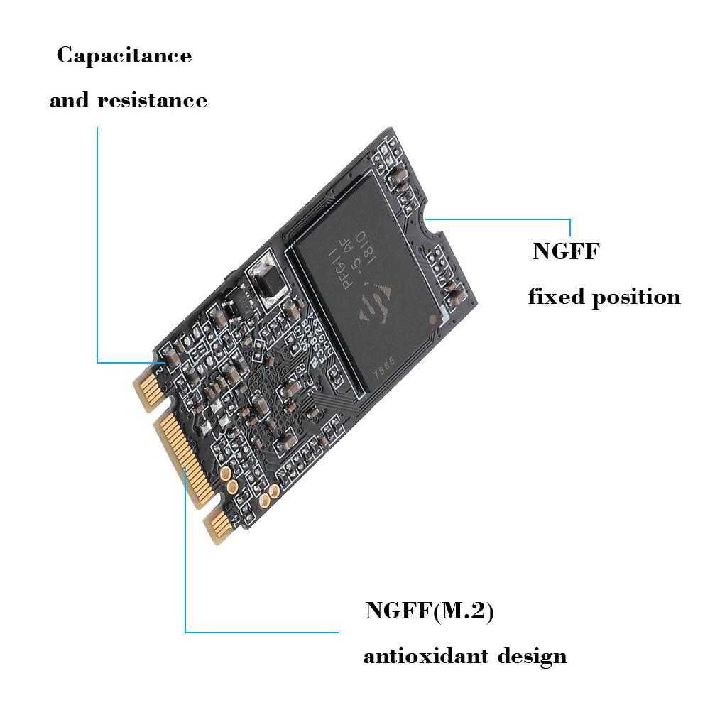 Thiết bị lưu trữ ổ cứng thể rắn cho máy tính PC Máy tính xách tay Máy tính để bàn KingSpec 64G MLC M.2 NGFF 42mm Digital Flash SSD -Size