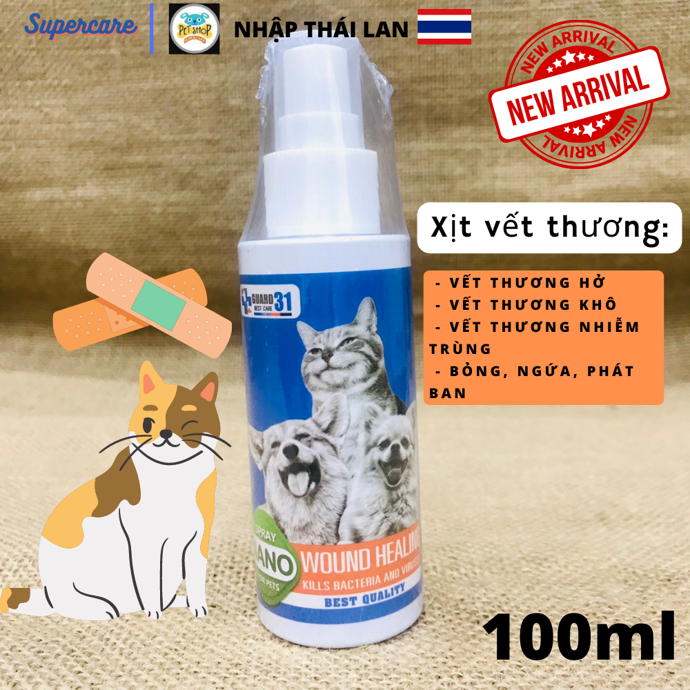 Xịt Vết Thương, Bỏng Ngứa Chó Mèo 100ml Hàng Nhập Thái Lan
