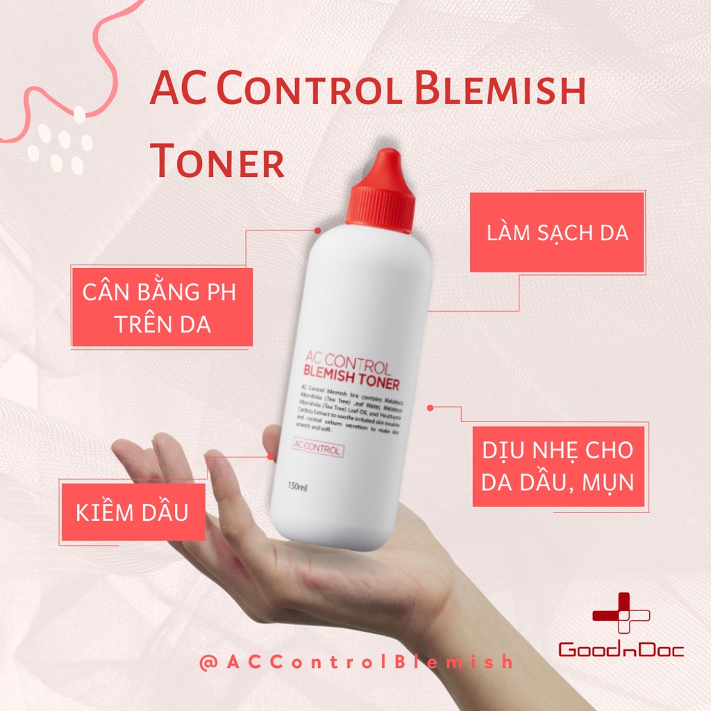 Nước Cân Bằng Da Dành Cho Da Mụn GoodnDoc AC Control Blemish Toner 150ml