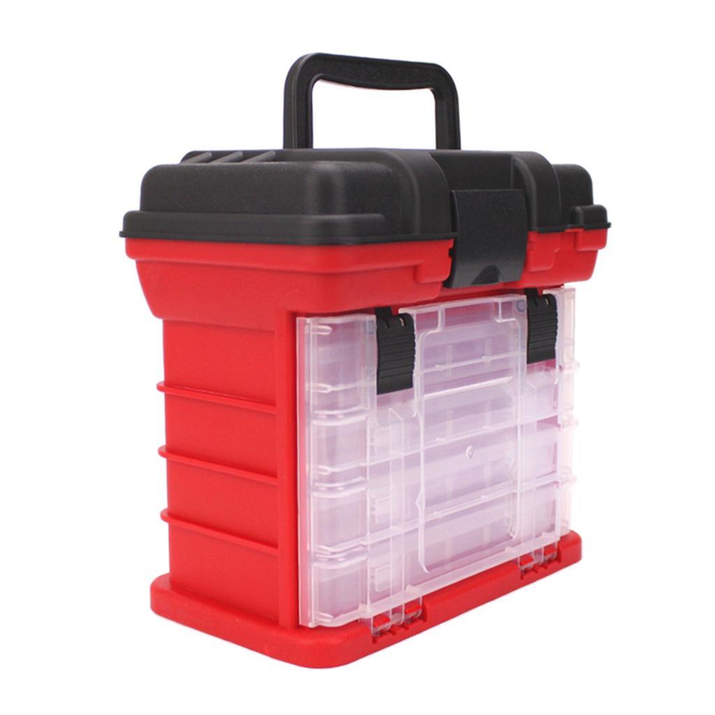 Utility Fishing  Box 4-Layers Fishing Case Large Capacity Red
