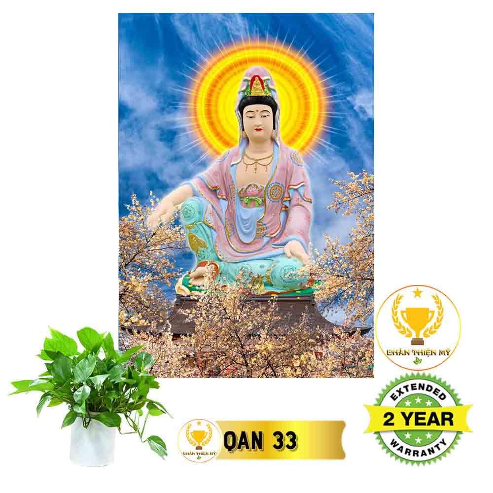 Tranh Điện Phật Bà Quán Thế Âm Bồ Tát Ngồi QA5