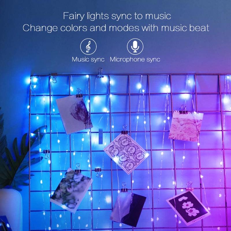 LED Bluetooth Copper Wire Light String USB Fairy Garland Christmas Decorations 2022 Living Room Music Lights Seven Colors