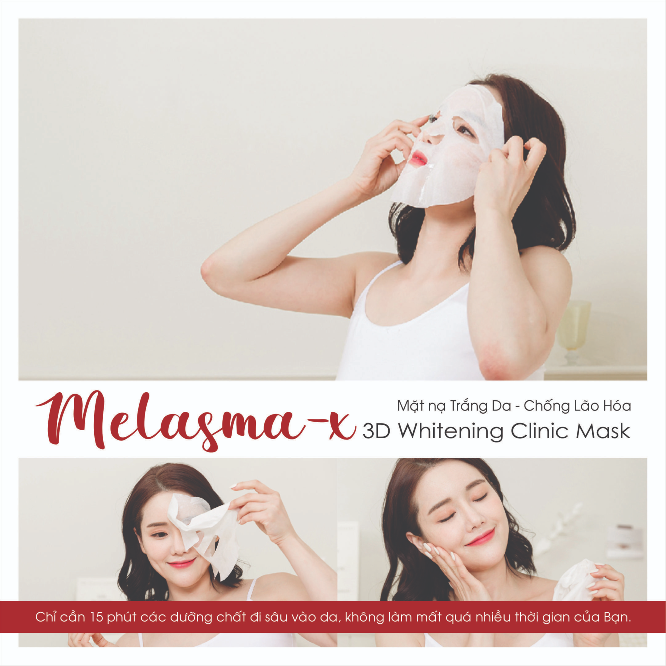 MẶT NẠ TRẮNG DA, CHỐNG NHĂN Melasma_X 3D WHITENING CLINIC MASK PACK
