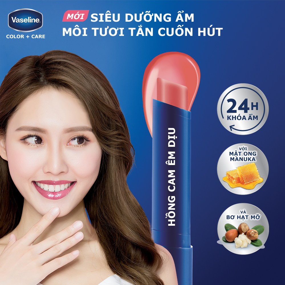 Son dưỡng môi Vaseline Colour+Care Mellow Rose 3g