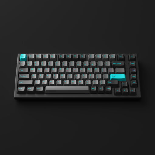 Bàn phím cơ có dây Akko MonsGeek MG75 Black &amp; Cyan (White LED / AKKO switch v3) - Hàng chính hãng