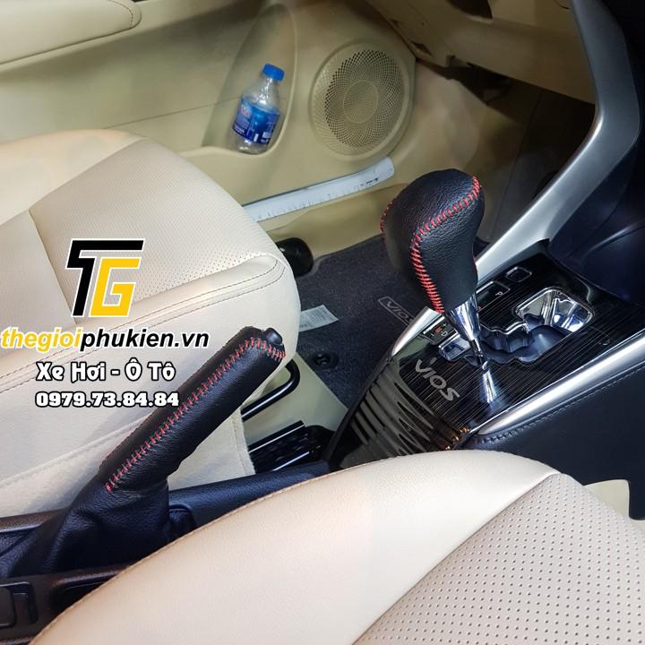 Bọc da tay nắm cần số, phanh tay Toyota Vios 2019-2021