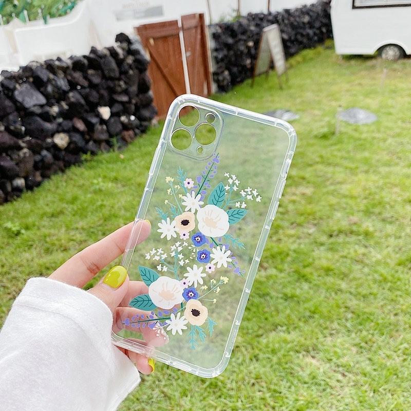 Ốp Lưng Case dành cho Iphone Dẻo Hoa cỏ Trong Không Ngả Màu 7g/8g/7Plus/8Plus/X/Xs/Xsmax/Xr/11/11Pro/11Promax/12/12pr