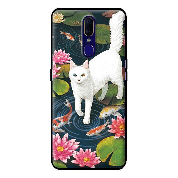 Ốp in cho Oppo F11 Mèo Trắng - Hàng chính hãng