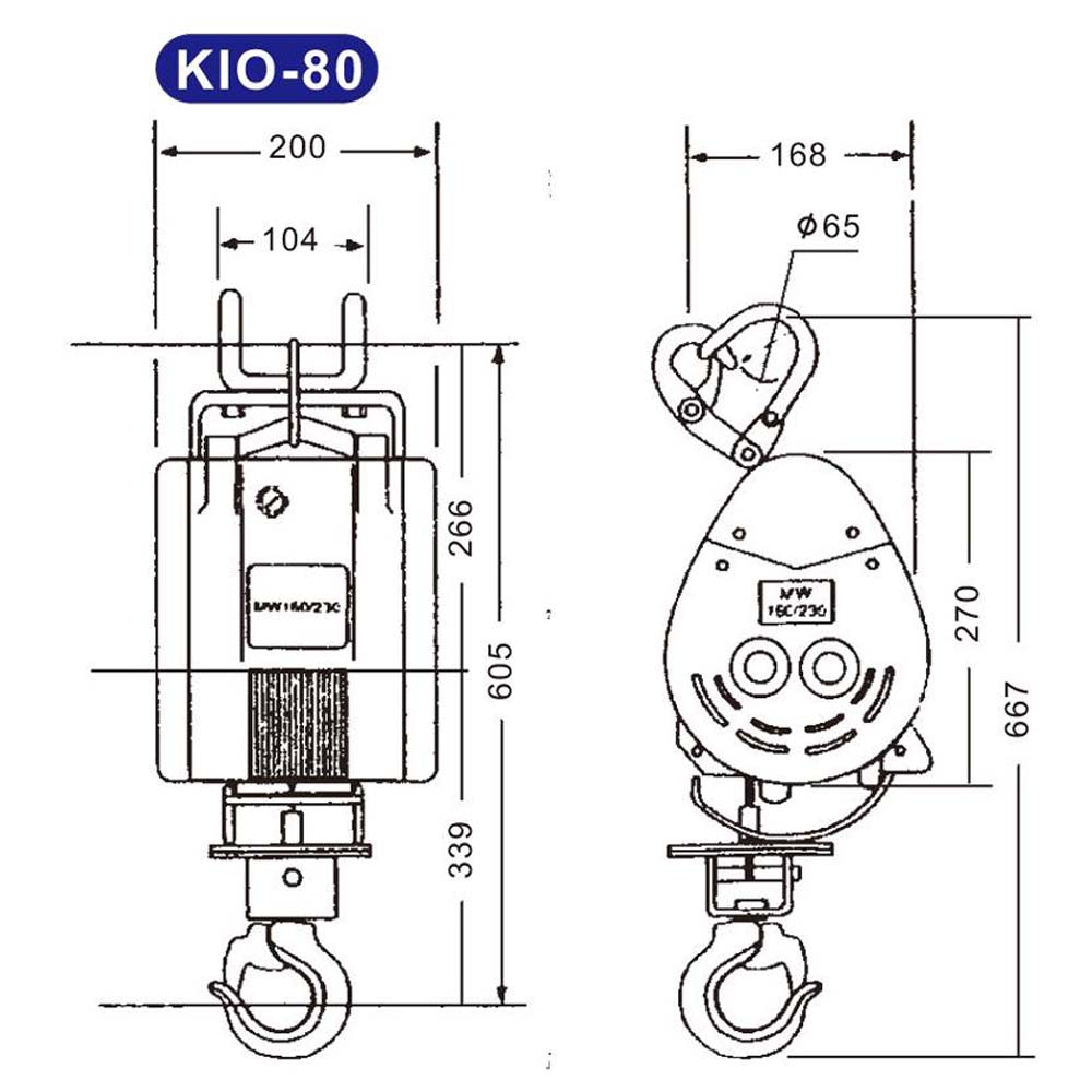 Tời Điện Treo Mini ABG Kio-Winch SK-80 - Máy Tời Điện, Thiết Bị Gọn Nhẹ, Cơ Động, Máy Tời Điện Dễ Sử Dụng, An Toàn- Hàng Chính Hãng