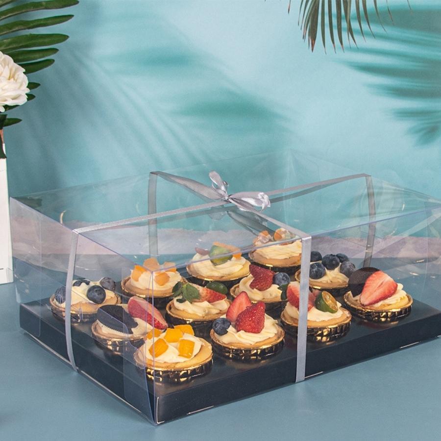Hộp Đựng Bánh Cupcake Muffin 12 Bánh Phụ Kiện Trang Trí Trong Suốt Sang Trọng - BOXMF12IN