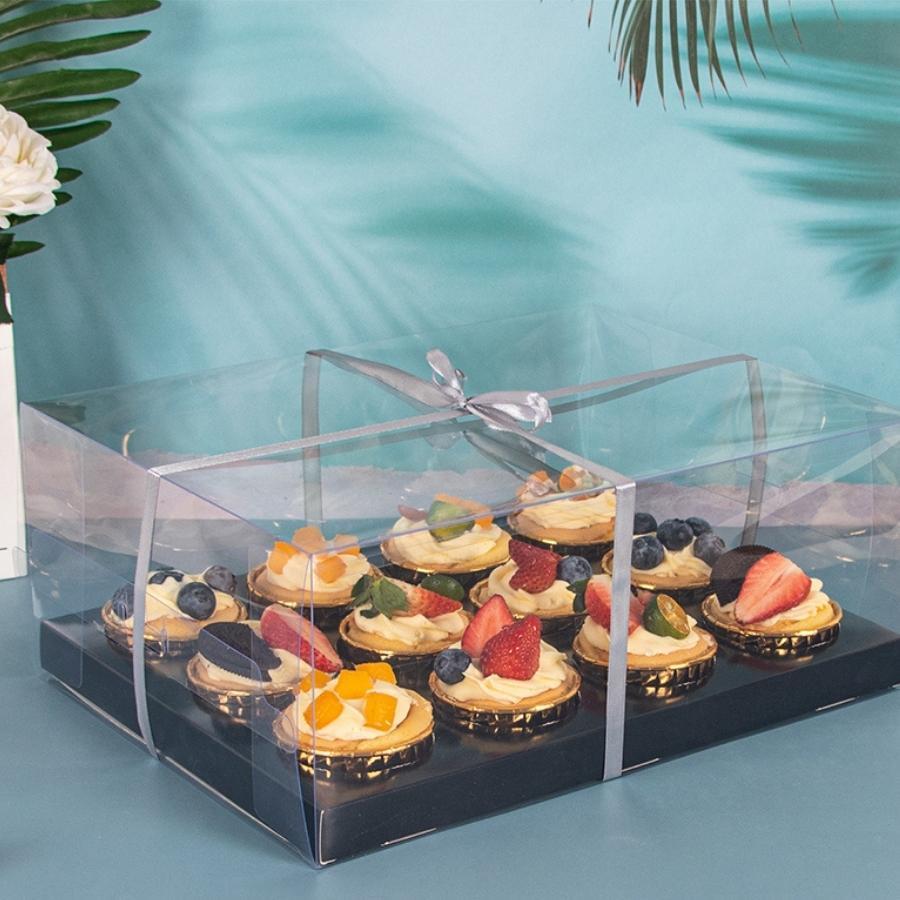 Hộp Đựng Bánh Cupcake Muffin 12 Bánh Trang Trí Trong Suốt Sang Trọng - BOXMF12IN