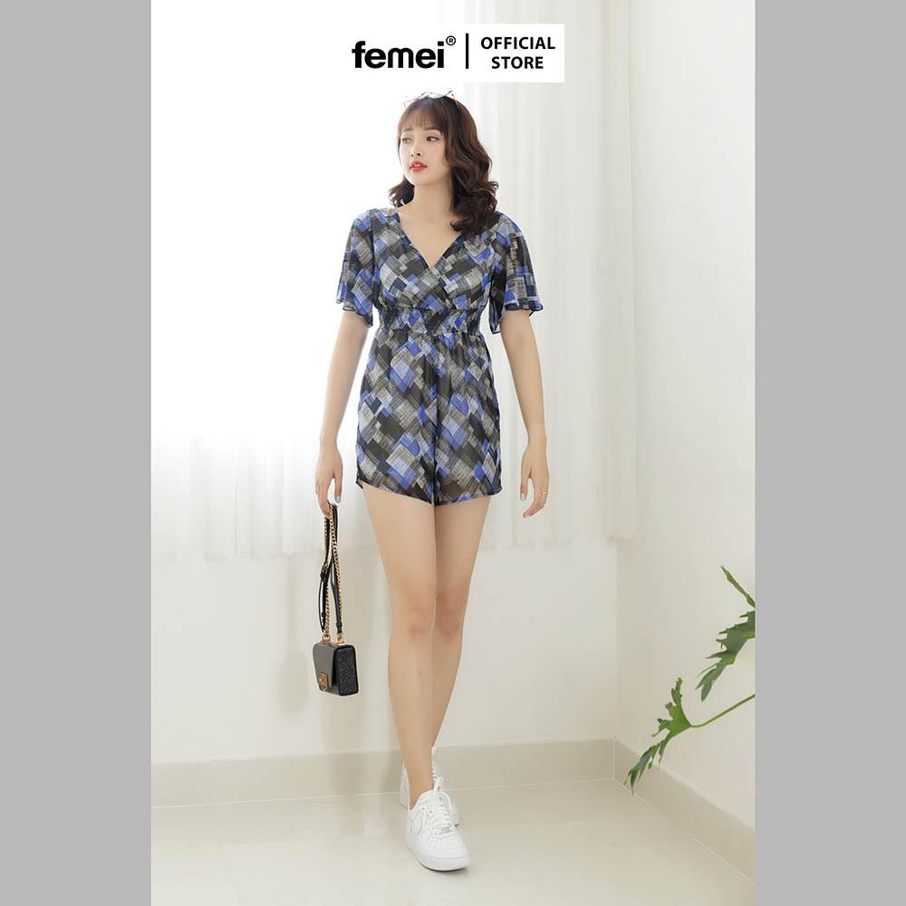 FEMEI - Jumpsuit ngắn kẻ sọc HELEN JUM006