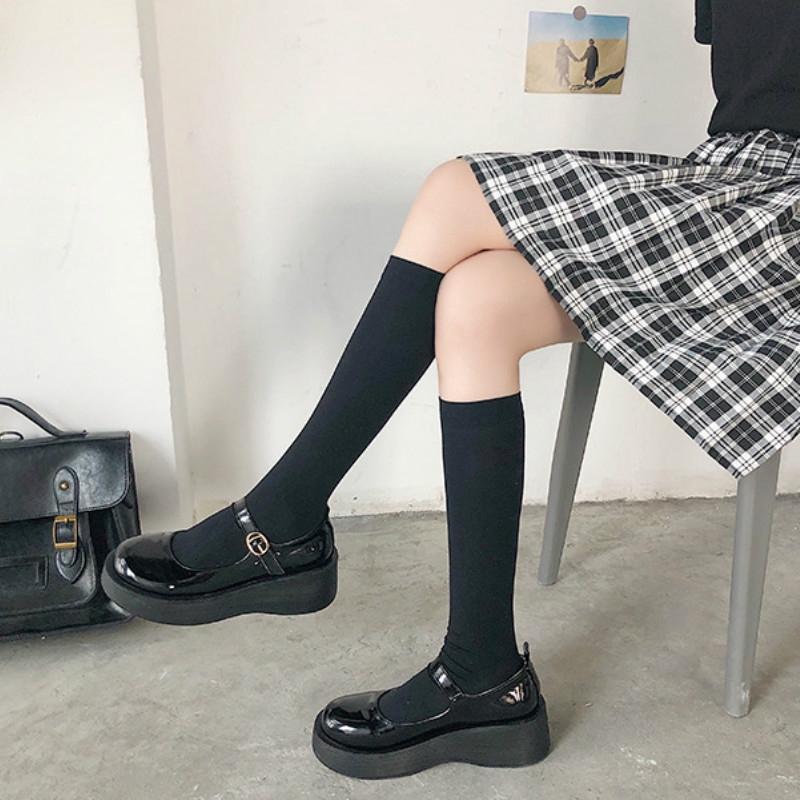 Small leather shoes round head Mary Jane single shoes