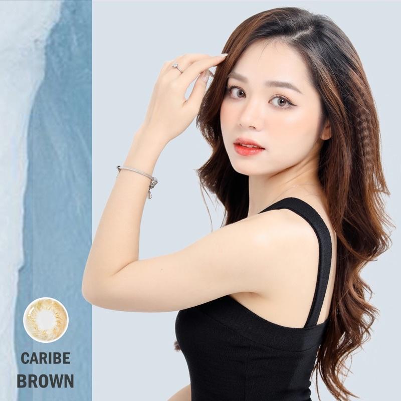 Kính Áp Tròng Cao Cấp Caribe Brown 14.0 - m FAIRY SHOP CONTACT LENS 0 đến 8 độ silicone Hydrogel