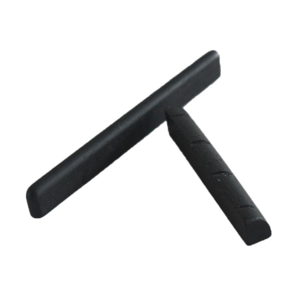 Ebony Wood Guitar Nut and Saddle Set For 4 String Ukulele Guitar Parts Black