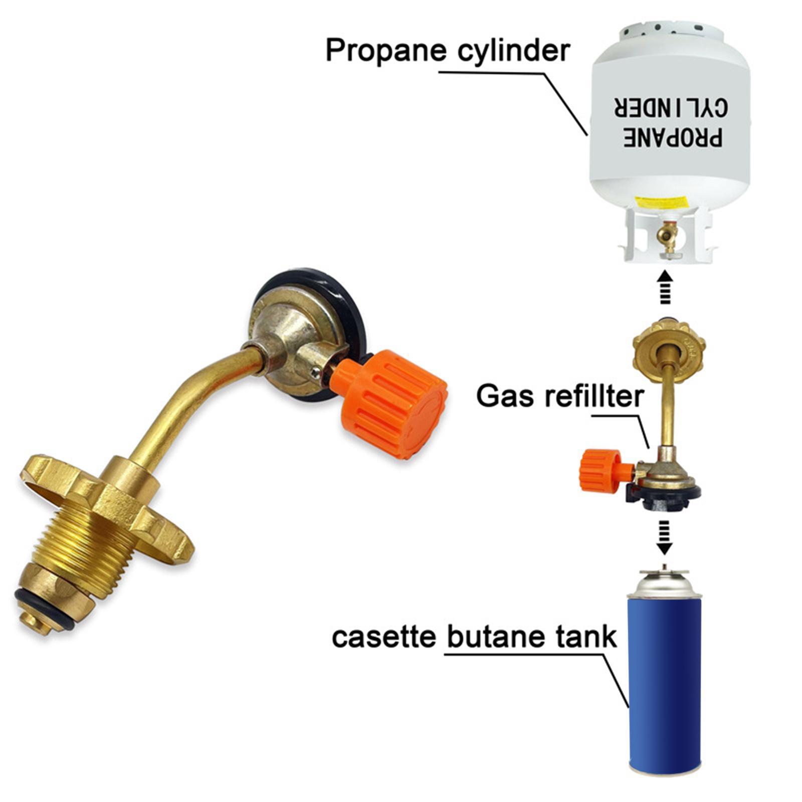 Gas Tank Refill Adapter Solid Brass Canister Accessories for Outdoor Picnic