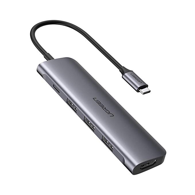 Bộ chuyển đổi USB type C sang HDMI + Hub USB 3.0 (3 cổng) chính hãng UGREEN CM136 50209 - Hàng nhập khẩu