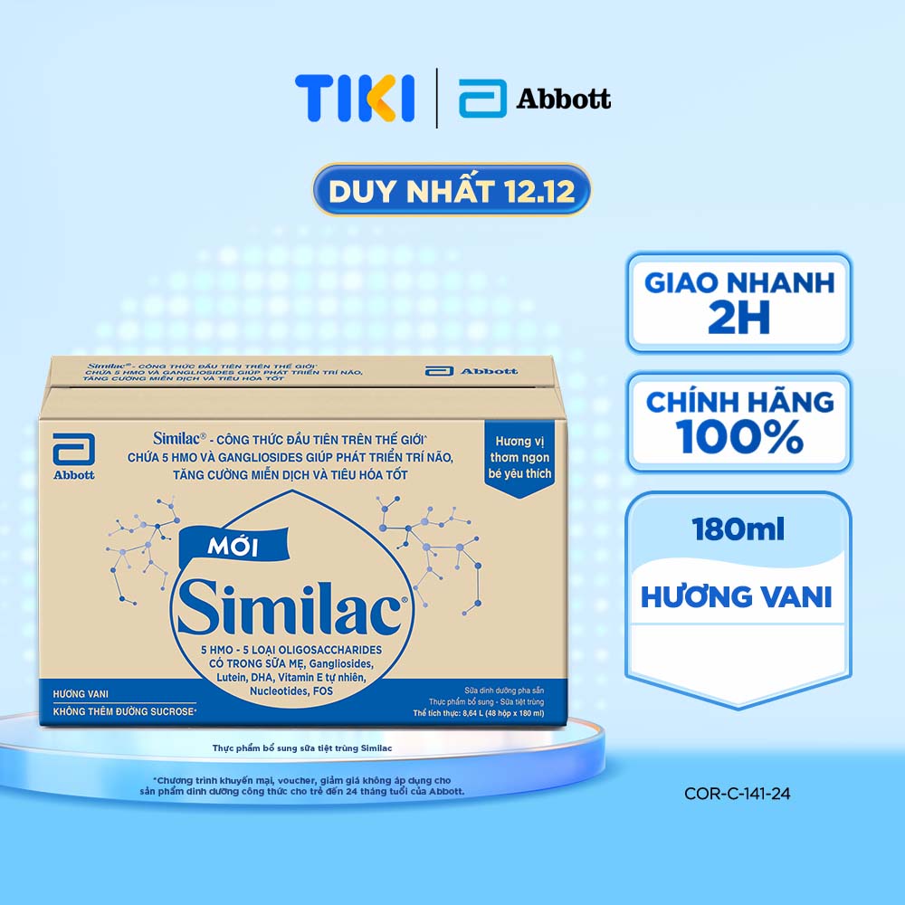 Thùng 48 Hộp Sữa Nước Abbott Similac 180Ml Cho Trẻ Từ 1 Tuổi
