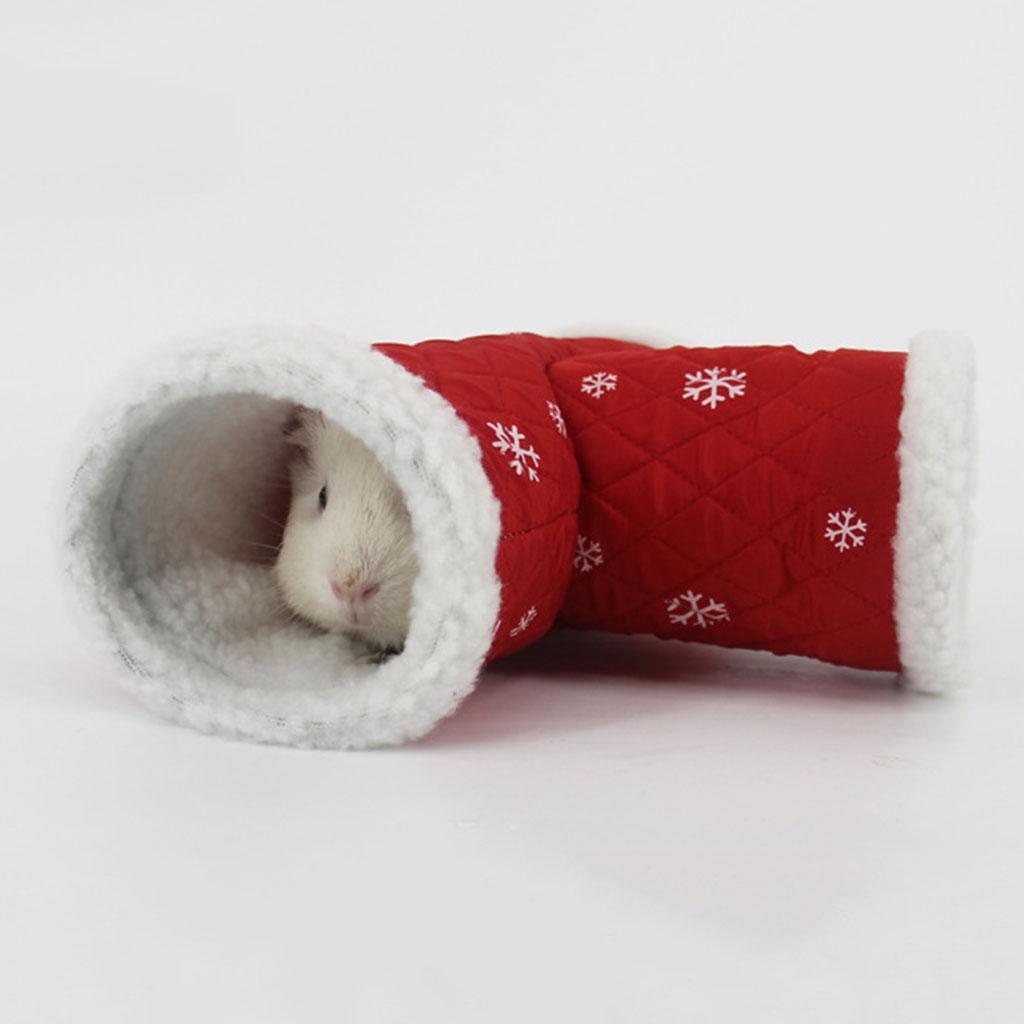 3 Ways Warm Pet Fun Tunnel Hamster Rabbit Ferret Guinea Pig Play Toy Red