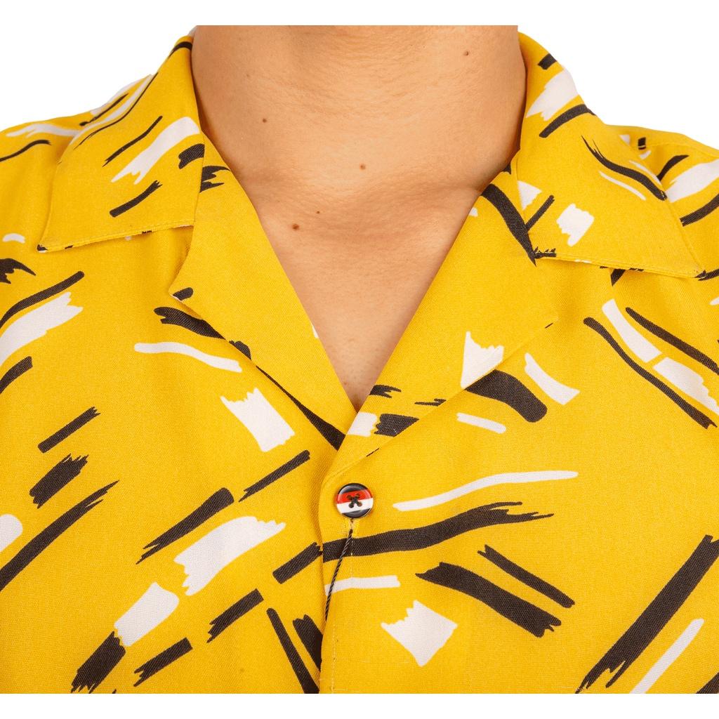 Áo Sơ Mi Nam Tay Ngắn Họa Tiết yellow print