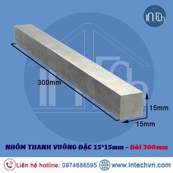 NHÔM THANH VUÔNG ĐẶC 15*15mm