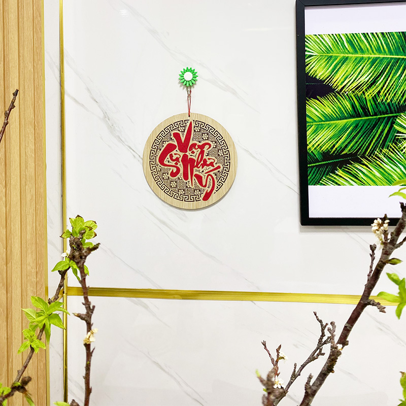Chữ Vạn Sự Như Ý Thư Pháp - Bảng Gỗ Decor - Trang Trí Nhà Cửa - Tết