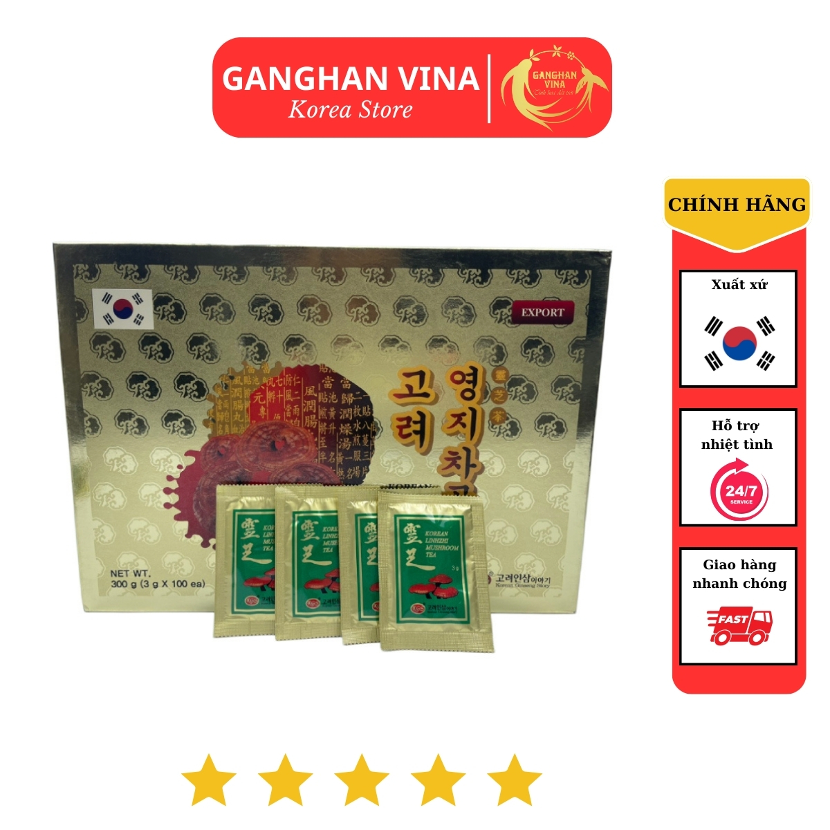 Trà Bột Hòa Tan Linh Chi KGS - Hổ trợ giải nhiệt, bài trừ độc tố, mát gan