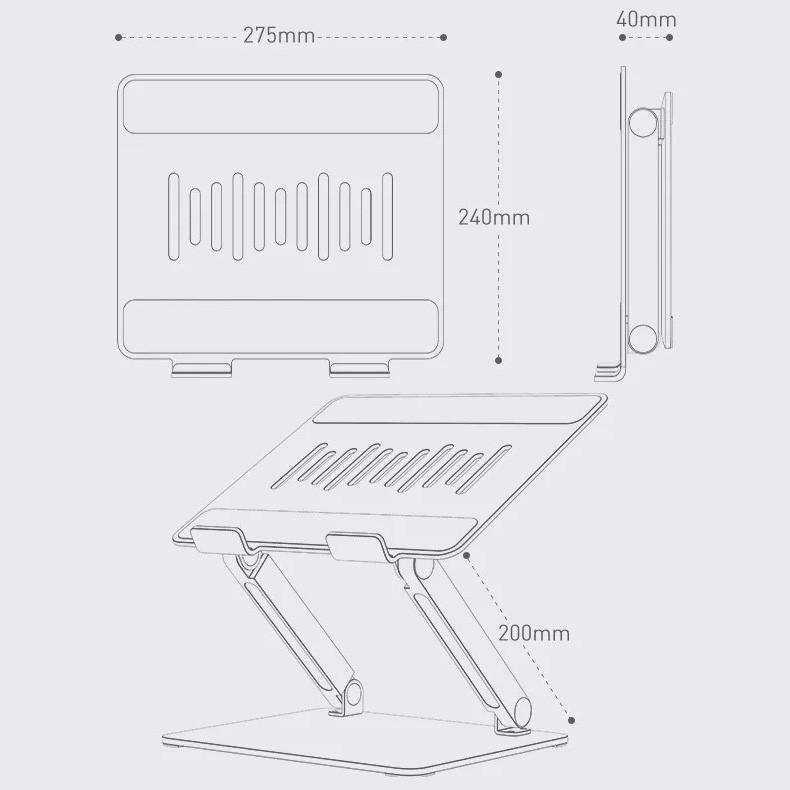 GIÁ ĐỠ DÀNH CHO LAPTOP MACBOOK P15 BẰNG NHÔM TÙY CHỈNH NÂNG HẠ ĐỘ CAO.