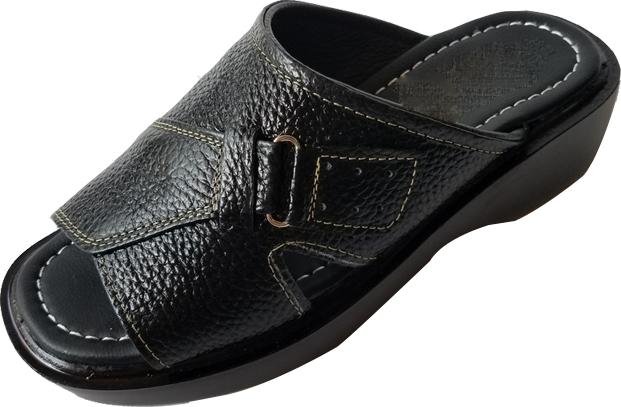 Dép Quai Ngang Nam Da Bò Thời Trang Màu Đen -  TC03577