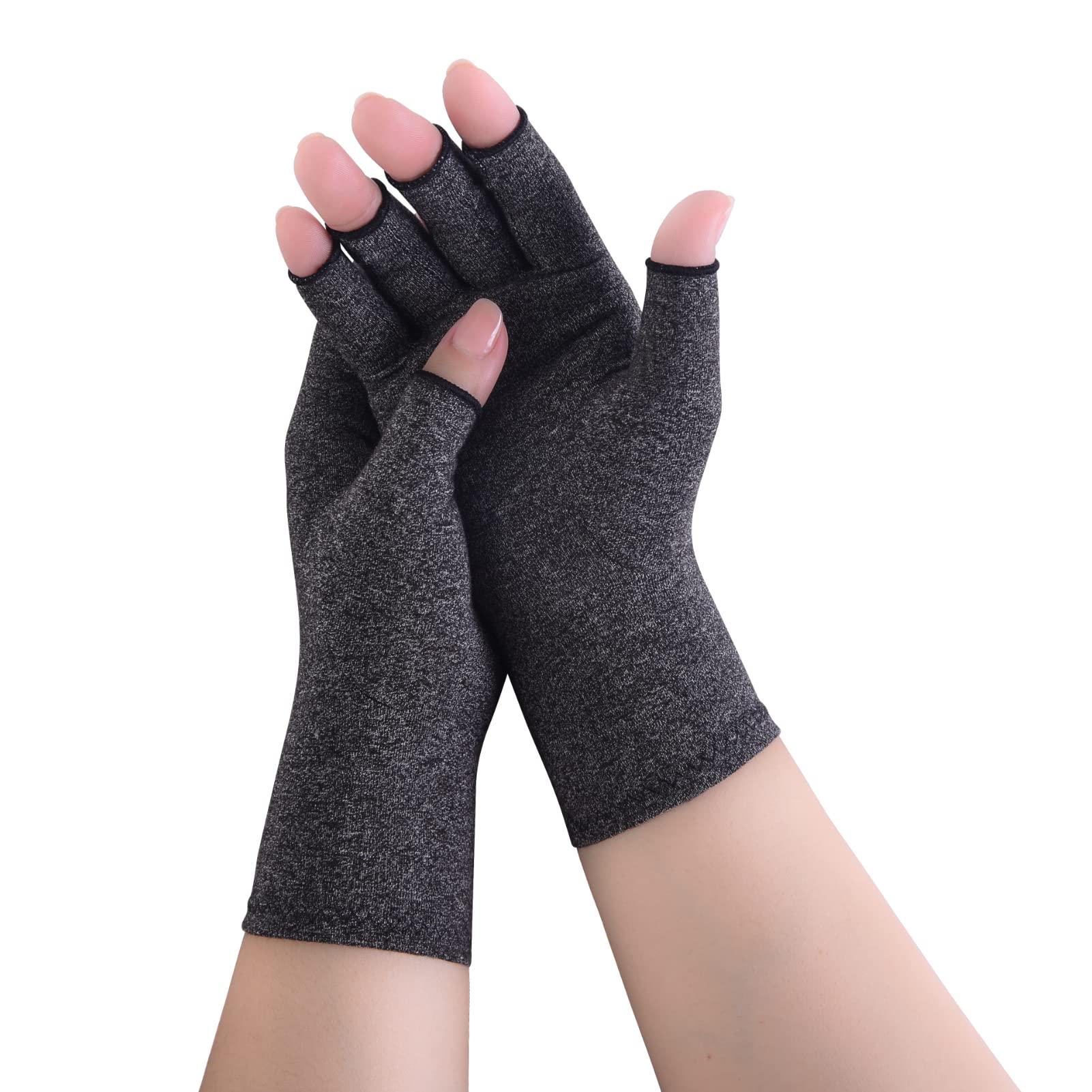 2 Cặp Viêm khớp Găng tay Nén Găng tay không có ngón tay để giảm đau Găng tay và WRME cho nam và nữ Viêm xương khớp Găng tay