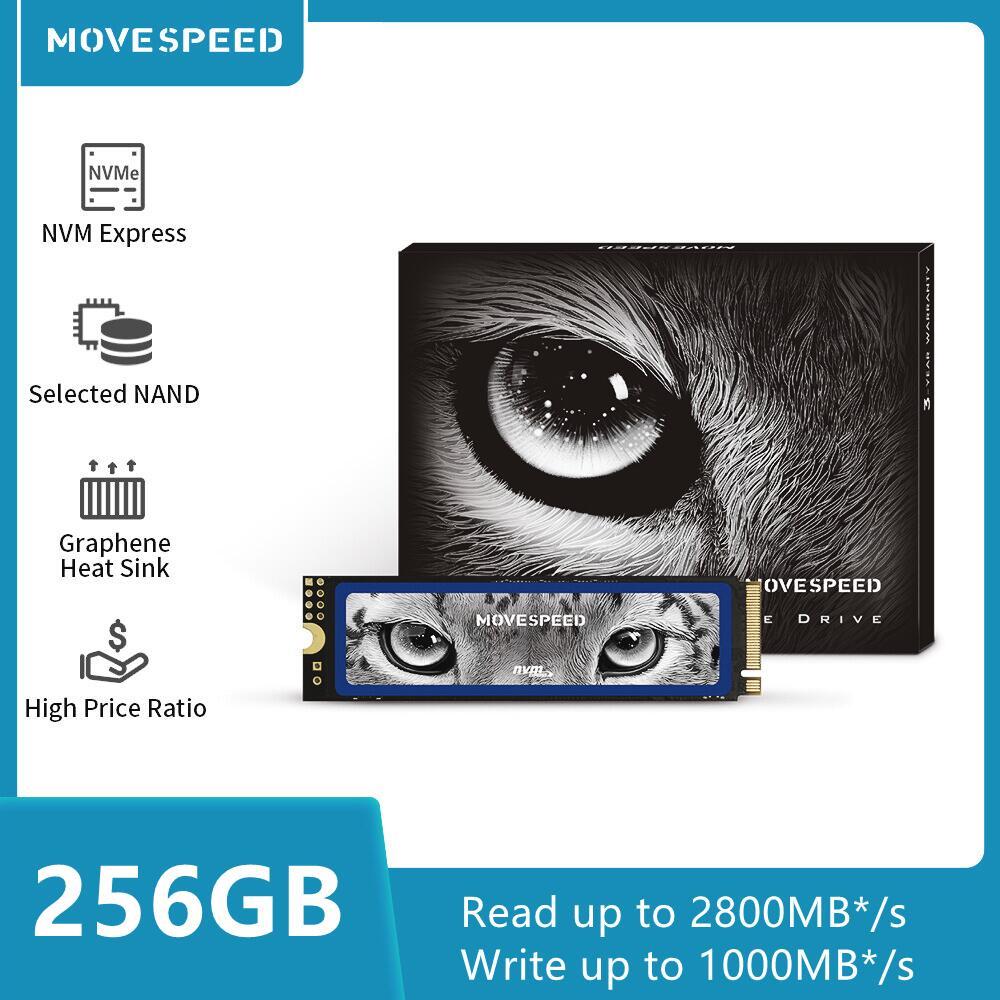 Ổ cứng ssd MOVE SPEED NVMe 256GB PCIe có DRAM Gen3x4 M.2 2280 - Full Box, ổ ứng nvme 256gb - Hàng chính hãng