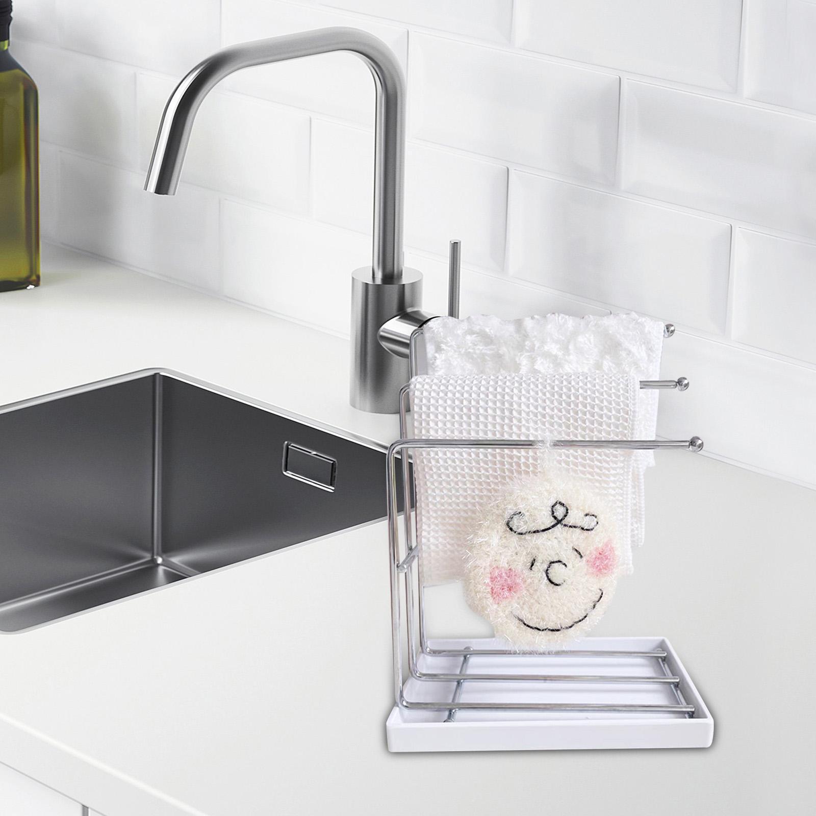 Sink Drain Tray Organizer Sink Drain Rack for Kitchen Countertop