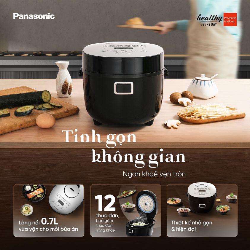 Nồi cơm điện tử Panasonic SR-DB071KRA dung tích 0.7L - Hàng chính hãng