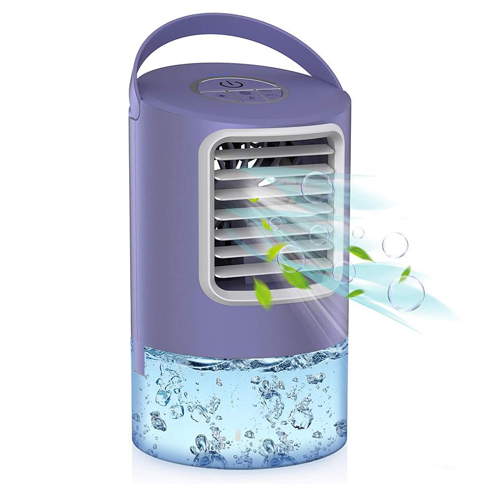 Máy điều hòa cơ động, máy lạnh 3-trong-1, quạt, máy tạo ẩm, máy điều hoà xách với bình nước 400ml, 3-Speed, 2/4-giờ đồng hồ hẹn, máy điều hòa cá nhân với đồng hồ màu