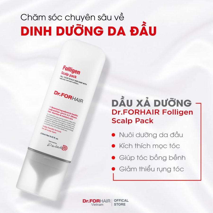 Combo gội xả dưỡng hỗ trợ mọc tóc giảm rụng tóc và gàu Dr.FORHAIR Plus Shampoo 500ml x Scalp Pack 250ml